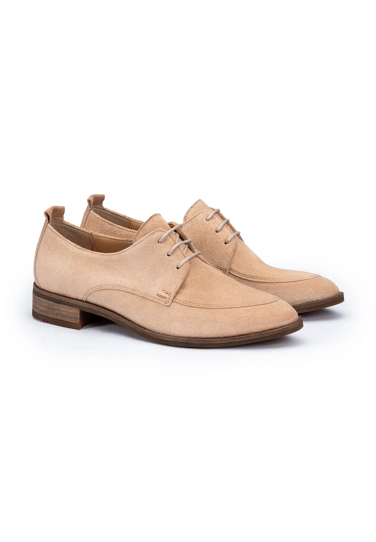 Beige leren sneakers met gouden details | Lage sneakers | Sacha | Sacha