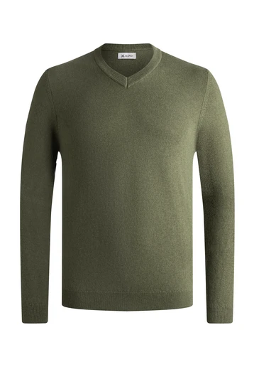 KNITTED SWEATER WITH V-NECK