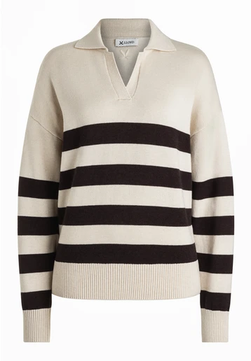 KNITTED SWEATER WITH V-NECK